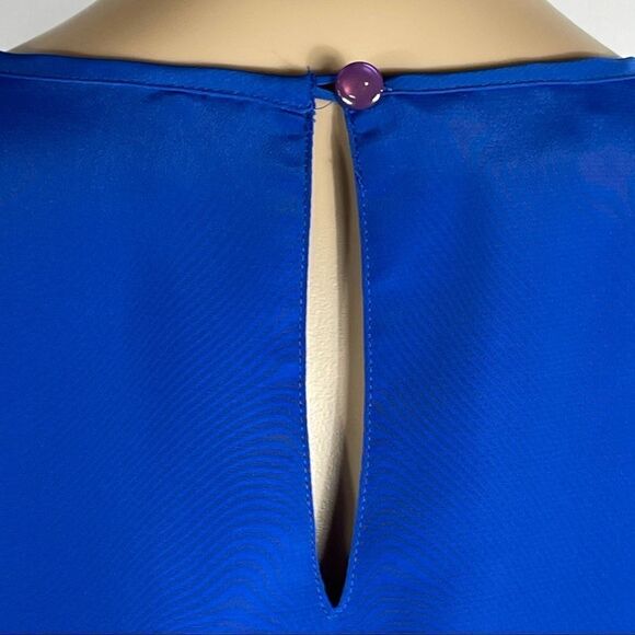 David Matthew Vintage 1970s Women's Blue Blouse - Picture 11 of 13